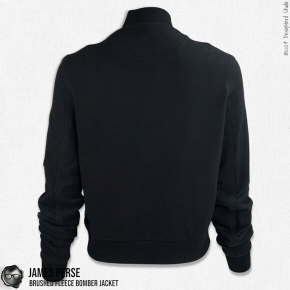 JAMES PERSE BRUSHED FLEECE BOMBER JACKET IN BLACK WOMEN’S SIZE 4 / XL COTTON - Picture 11 of 16
